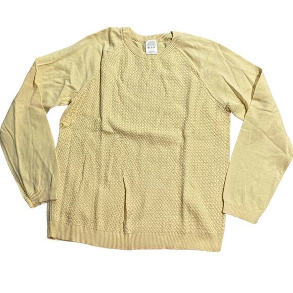 Blair Women's Size Small Crew Neck Long Sleeve Woven Pullover Knit Top Yellow - Picture 1 of 11